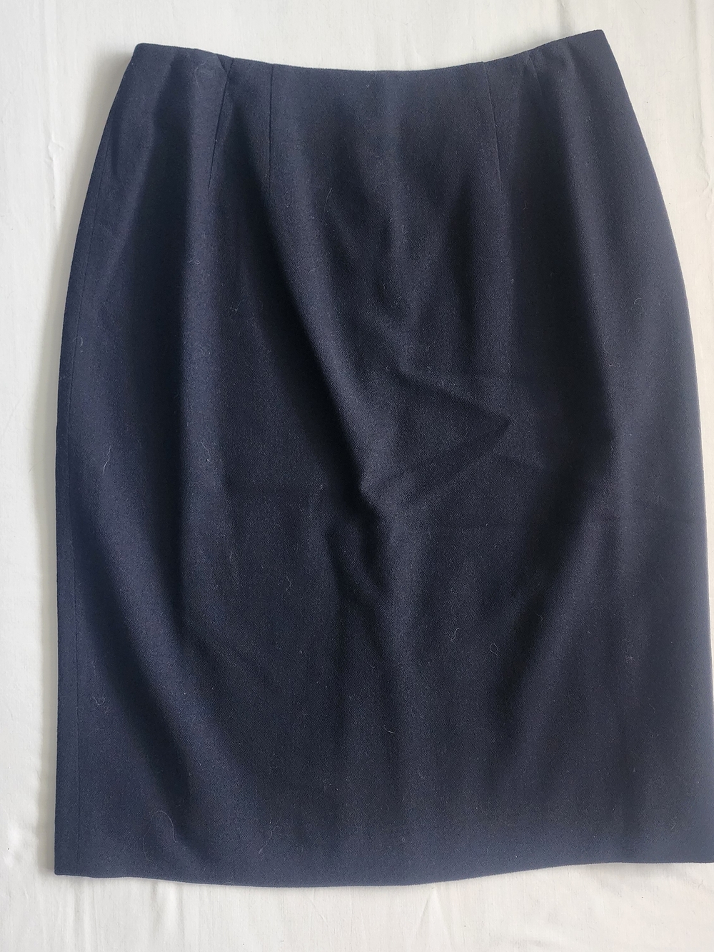 Valerie Stevens Wool Navy Pencil Skirt Womens Size 6 Knee Length Academia Preppy